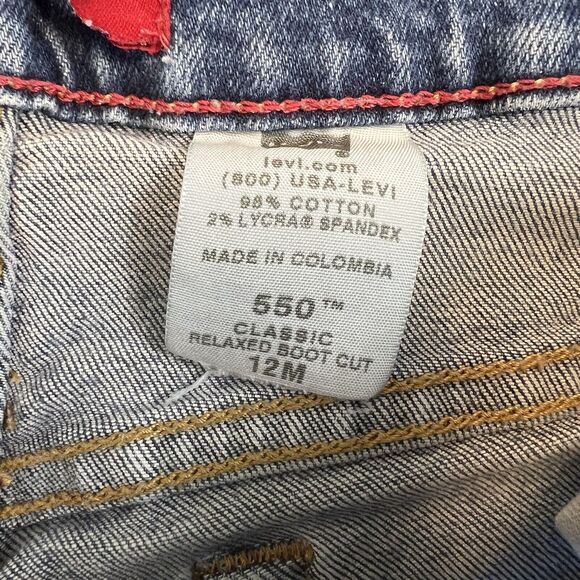 Vintage Y2K Levi's 550 Relaxed Boot Wide Leg Jeans Womens Size 12 Stretch 32x30 - Picture 5 of 10